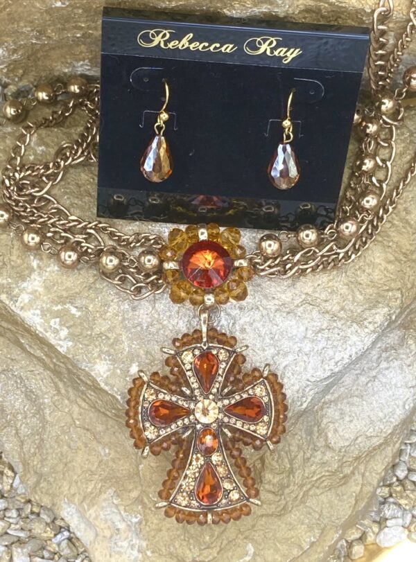 02782- Amber Cross Set; Suggested Retail: $18.50-22.50