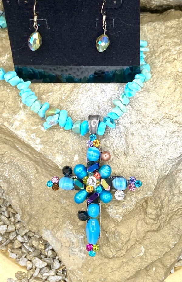 02996-Gemstone Cross Set; Suggested Retail: $22.50-24.00