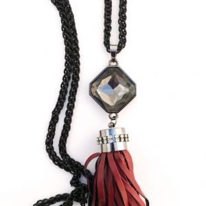 02592 Leather Tassel Necklace