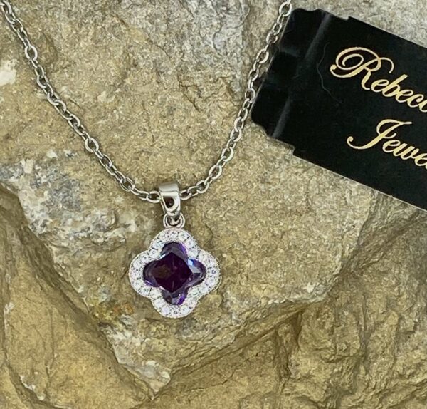 03245- Amethyst Clover Necklace; Suggested Retail: $10.50-14.00