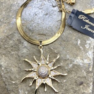 03574- Crystal Sun Necklace: $18.00-22.00