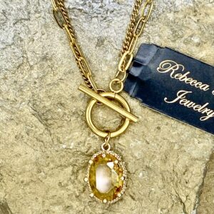 03564- Citrine Crystal Toggle Necklace; Suggested Retail: $16.00-18.00