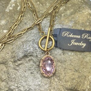 03566-Pink Crystal Toggle Necklace; Suggested Retail: $16.00-18.00
