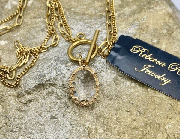03565- Clear Crystal Toggle Necklace; Suggested Retail: $16.00-18.00