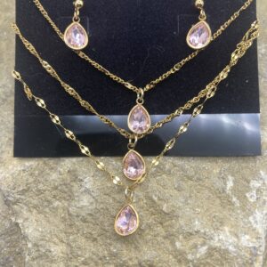 03504- Rose Triple Layered Teardrop Set; Suggested Retail: $22.50-26.00