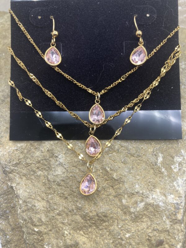 03504- Rose Triple Layered Teardrop Set; Suggested Retail: $22.50-26.00