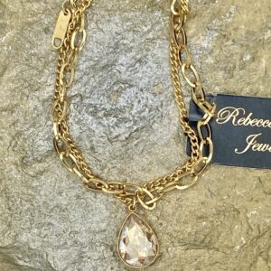 03529- Lt Topaz Crystal Teardrop Bracelet; Suggested Retail: $12.50-14.00