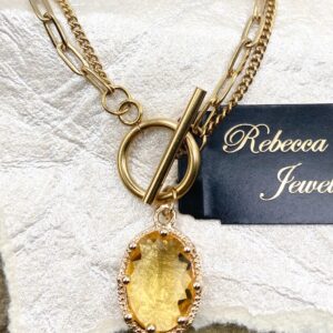 03564- Citrine Crystal Toggle Necklace; Suggested Retail: $16.00-18.00