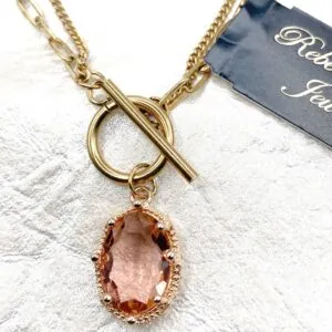 03567-Carnelian Crystal Toggle Necklace; Suggested Retail: $16.00-18.00
