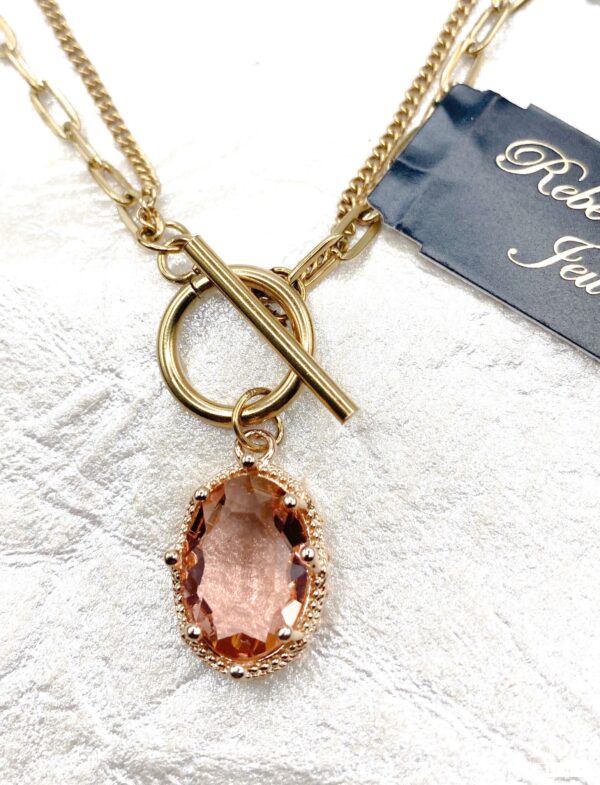 03567-Carnelian Crystal Toggle Necklace; Suggested Retail: $16.00-18.00