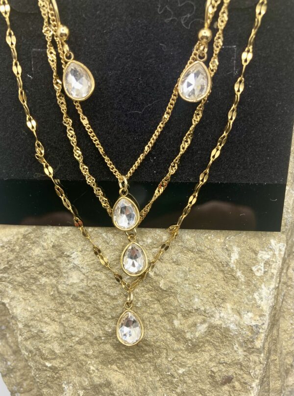 03505- Clear Triple Layered Teardrop Set; Suggested Retail: $22.50-26.00