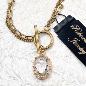 03565- Clear Crystal Toggle Necklace; Suggested Retail: $16.00-18.00