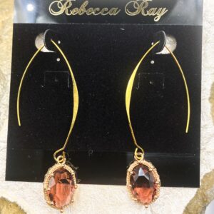 03554- Lt. Garnet Crystal Pronged Earring; Suggested Retail: $14.00-18.00