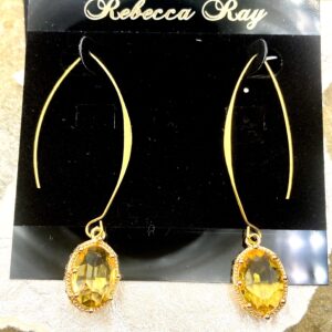03555- Citrine Crystal Pronged Earring; Suggested Retail: $14.00-18.00