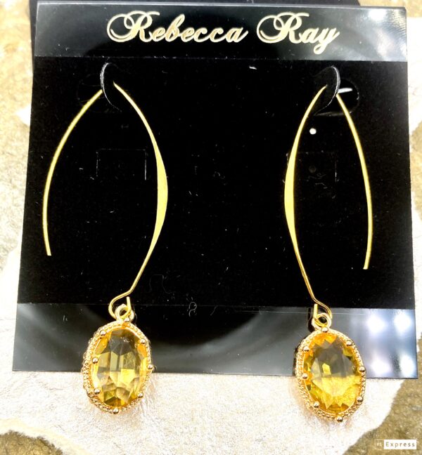 03555- Citrine Crystal Pronged Earring; Suggested Retail: $14.00-18.00