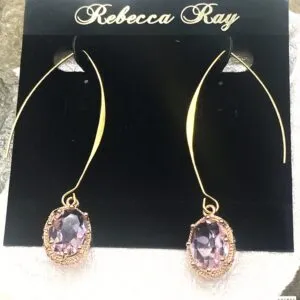 03558- Lt. Pink Crystal Pronged Earring; Suggested Retail: $14.00-18.00