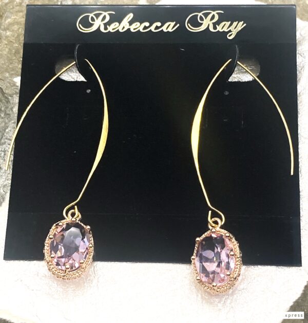 03558- Lt. Pink Crystal Pronged Earring; Suggested Retail: $14.00-18.00