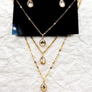03501- Lt Topaz Triple Layered Teardrop Set; Suggested Retail: $22.50-26.00