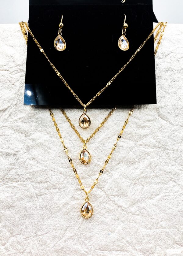 03501- Lt Topaz Triple Layered Teardrop Set; Suggested Retail: $22.50-26.00