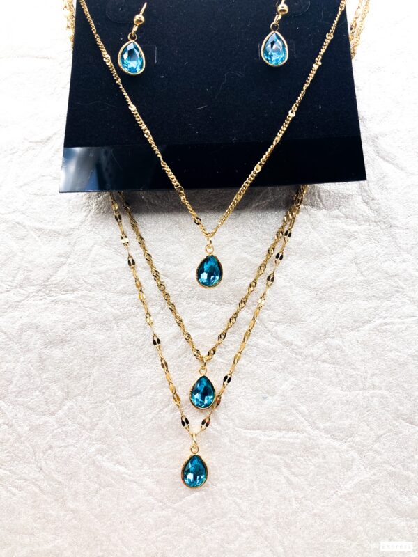 03502- Capri Blue Triple Layered Teardrop Set; Suggested Retail: $22.50-26.00 - Image 2