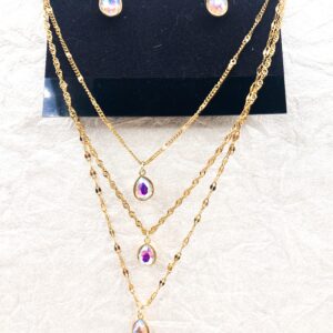 03503- Aurora Borealis Triple Layered Teardrop Set; Suggested Retail: $22.50-26.00