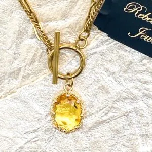 03564- Citrine Crystal Toggle Necklace; Suggested Retail: $16.00-18.00
