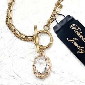 03565- Clear Crystal Toggle Necklace; Suggested Retail: $16.00-18.00