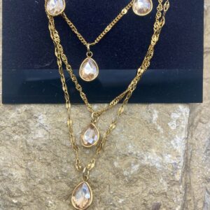 03501- Lt Topaz Triple Layered Teardrop Set; Suggested Retail: $22.50-26.00