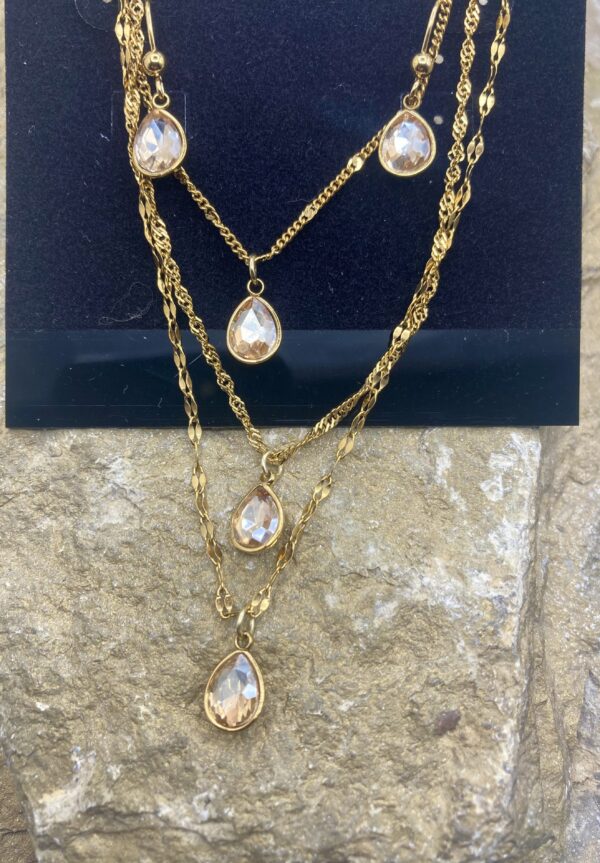 03501- Lt Topaz Triple Layered Teardrop Set; Suggested Retail: $22.50-26.00