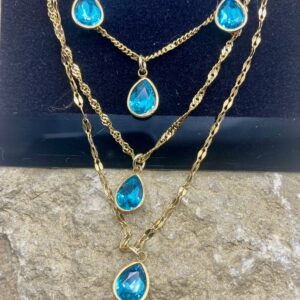 03502- Capri Blue Triple Layered Teardrop Set; Suggested Retail: $22.50-26.00
