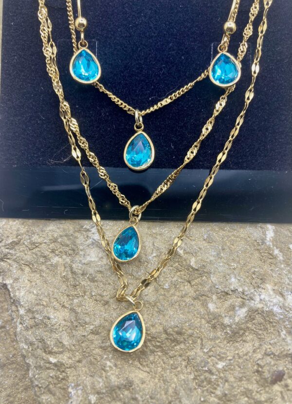 03502- Capri Blue Triple Layered Teardrop Set; Suggested Retail: $22.50-26.00