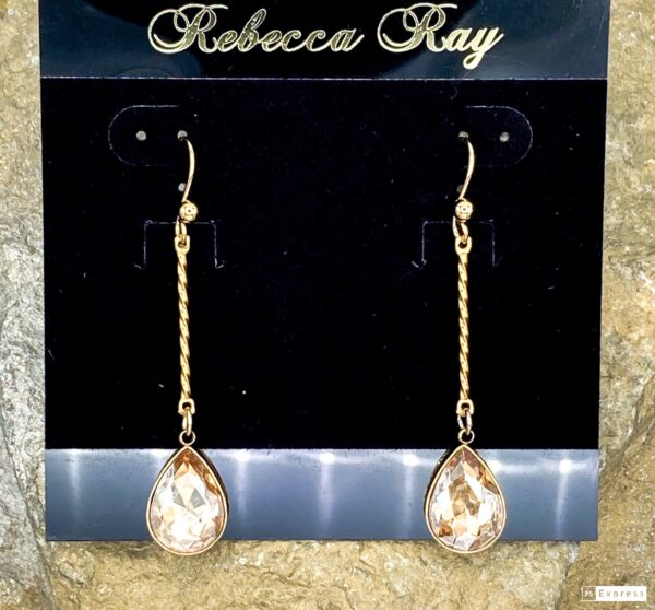03517- Lt. Topaz Crystal Teardrop Earring; Suggested Retail: $14.00-16.00