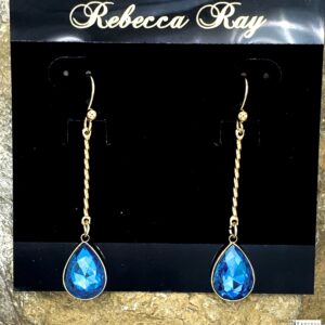 03519-Capri Blue Crystal Teardrop Earring; Suggested Retail: $14.00-16.00