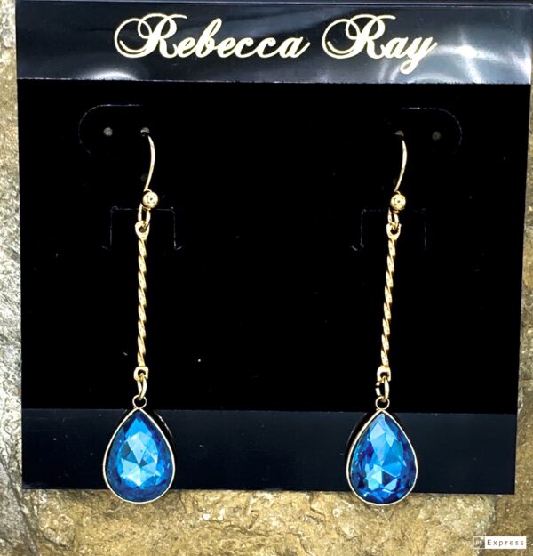 03519-Capri Blue Crystal Teardrop Earring; Suggested Retail: $14.00-16.00