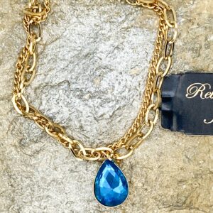 03528-Capri Blue Crystal Teardrop Bracelet; Suggested Retail: $12.50-14.00