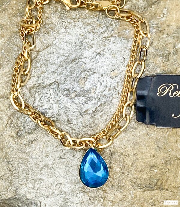 03528-Capri Blue Crystal Teardrop Bracelet; Suggested Retail: $12.50-14.00