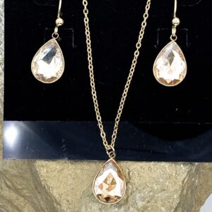 03506- Lt. Topaz Crystal Teardrop Set; Suggested Retail: $14.00-18.00