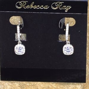 03551-Crystal Square Drop Earring; Suggested Retail: $10.00-12.00