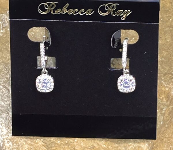 03551-Crystal Square Drop Earring; Suggested Retail: $10.00-12.00