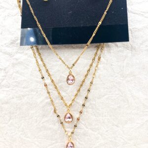 03504- Rose Triple Layered Teardrop Set; Suggested Retail: $22.50-26.00