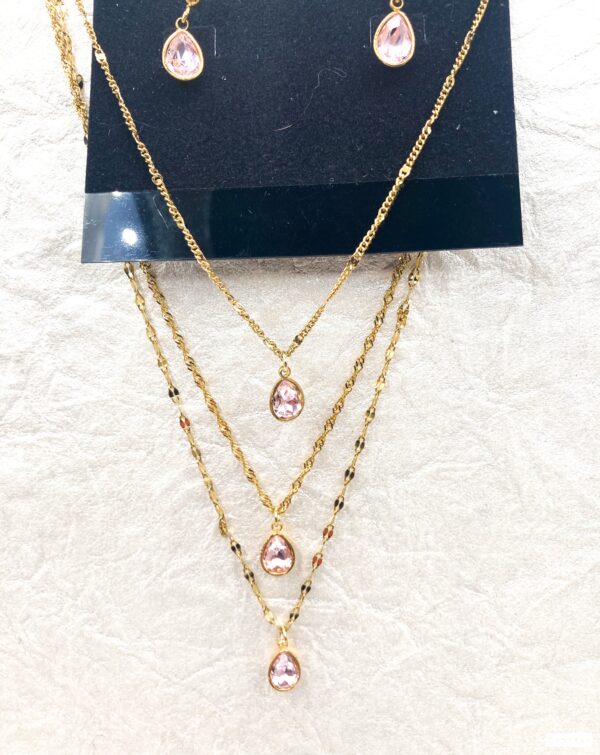 03504- Rose Triple Layered Teardrop Set; Suggested Retail: $22.50-26.00