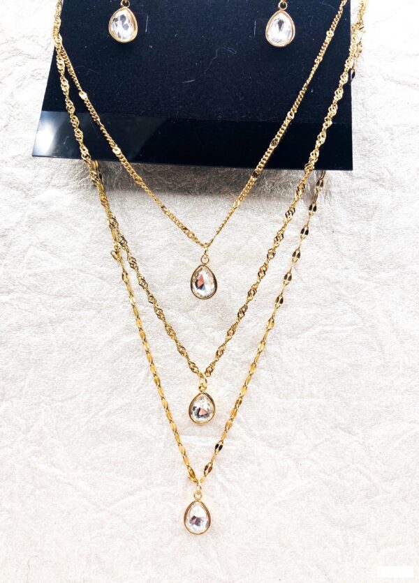 03505- Clear Triple Layered Teardrop Set; Suggested Retail: $22.50-26.00