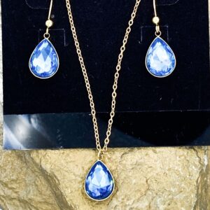 03507- Capri Blue Crystal Teardrop Set; Suggested Retail: $14.00-18.00