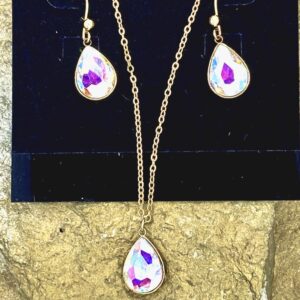 03508- Aurora Borealis Crystal Teardrop Set; Suggested Retail: $14.00-18.00
