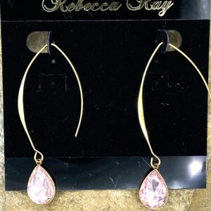 03514-Rose Crystal Teardrop Earring; Suggested Retail: $10.50-14.00