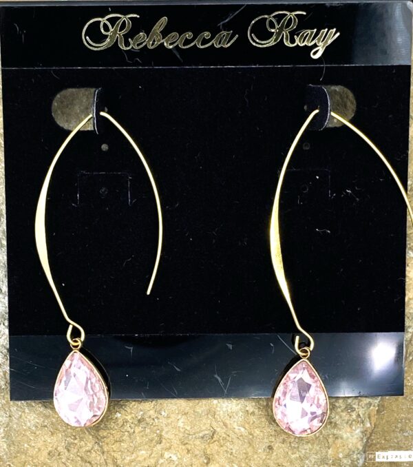 03514-Rose Crystal Teardrop Earring; Suggested Retail: $10.50-14.00